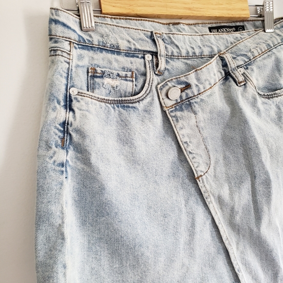 Blank NYC Acid Trip Asymmetrical Slanted Jean Denim Skirt Distressed 26 - Picture 12 of 15
